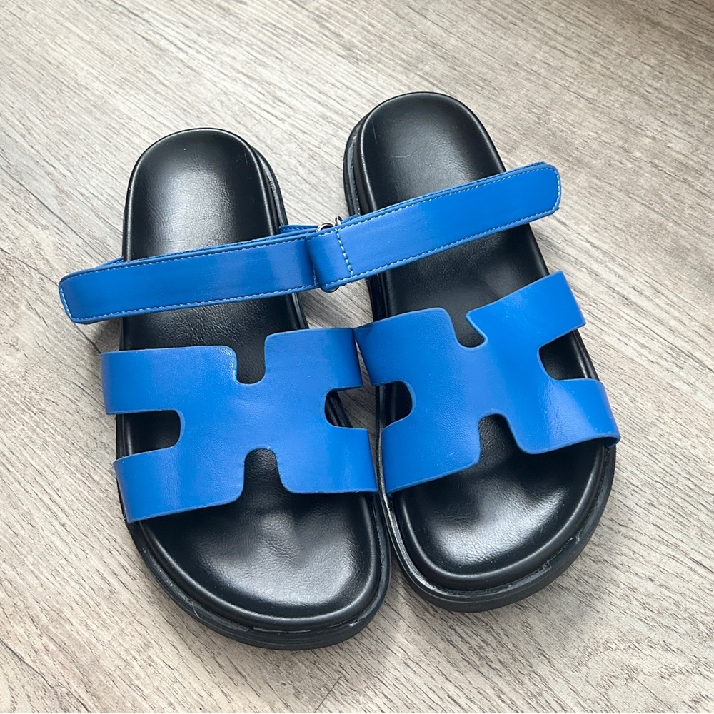 NEW EGO blue strap sandals size 6.
